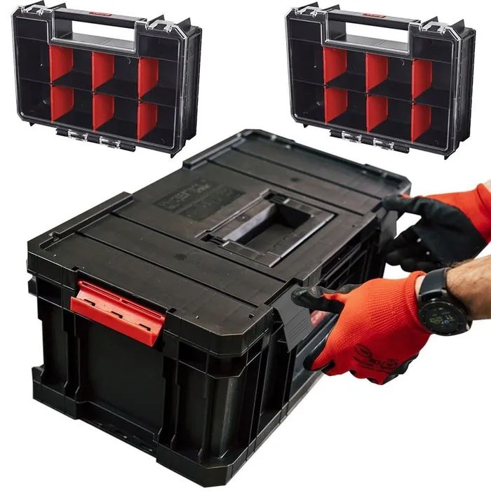 Набор ящиков Qbrick System TWO Toolbox Plus + 2x Organizer Multi, черный морозостойкая крышка для ящиков тара ру