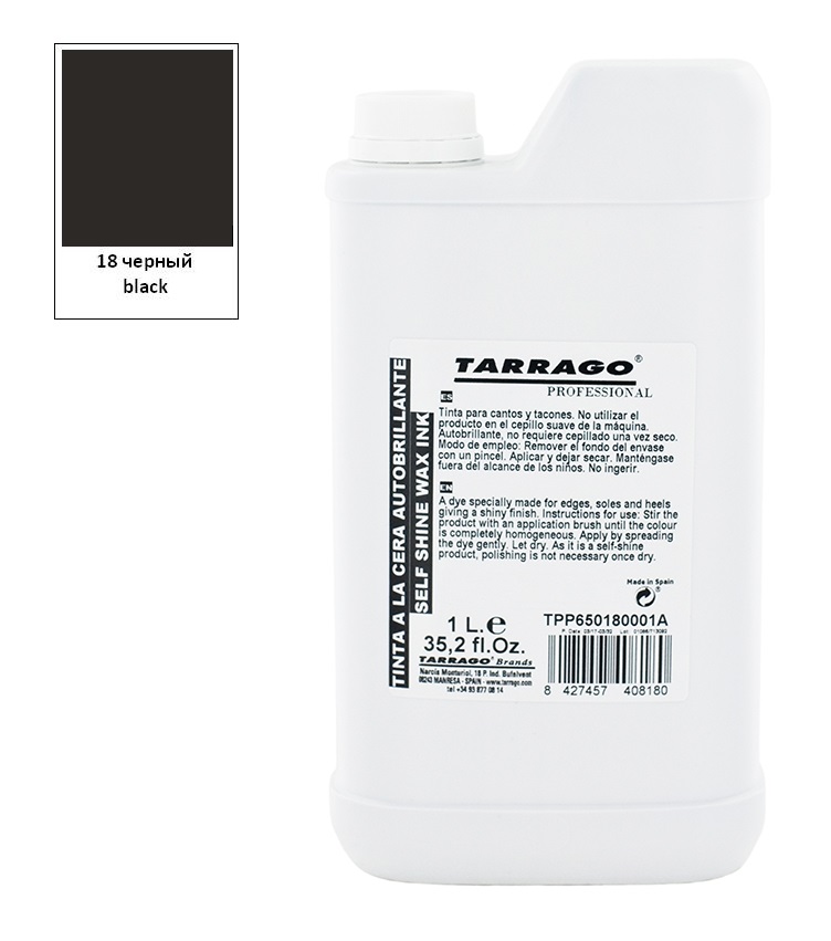 фото Краситель для подошв, рантов и каблуков tarrago self shine wax dye black