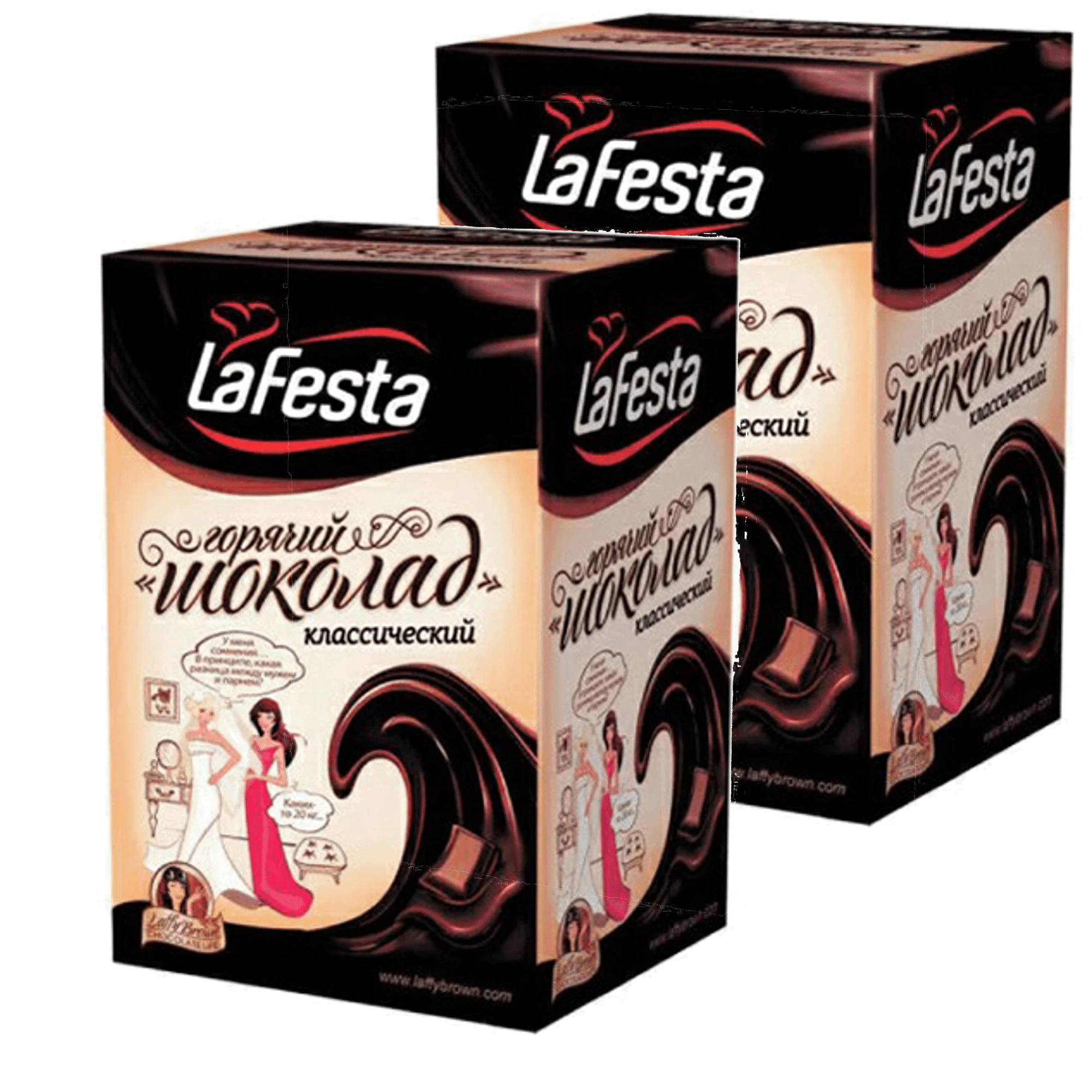 фото Горячий шоколад lafesta классик, 2 упаковки по 10 шт х 22 г