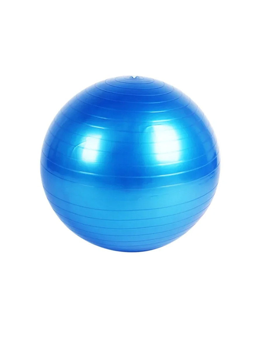 Гимнастический мяч URM для фитнеса с насосом глянцевый синий 55 см