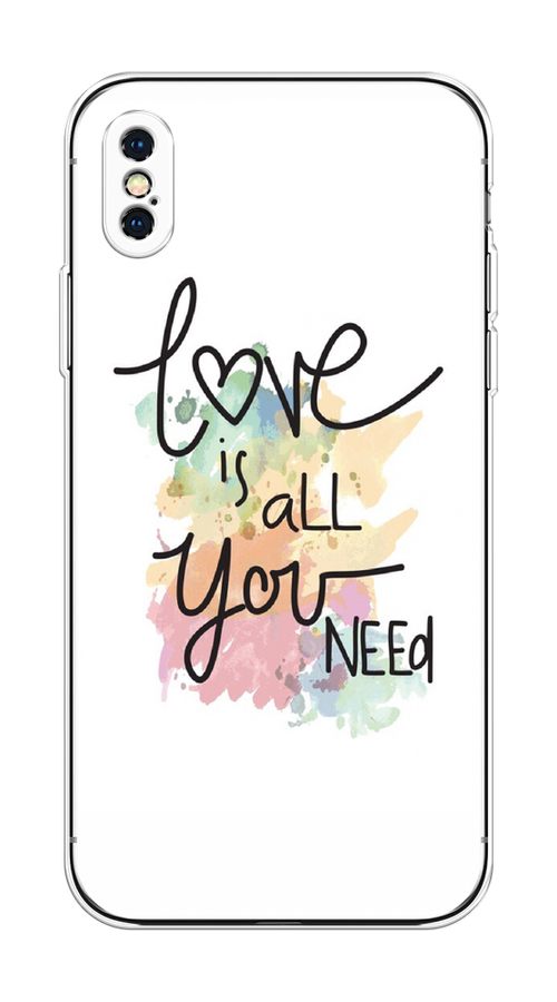 

Чехол на Apple iPhone XS Max "Love is all you need", Белый;черный;зеленый, 11950-1