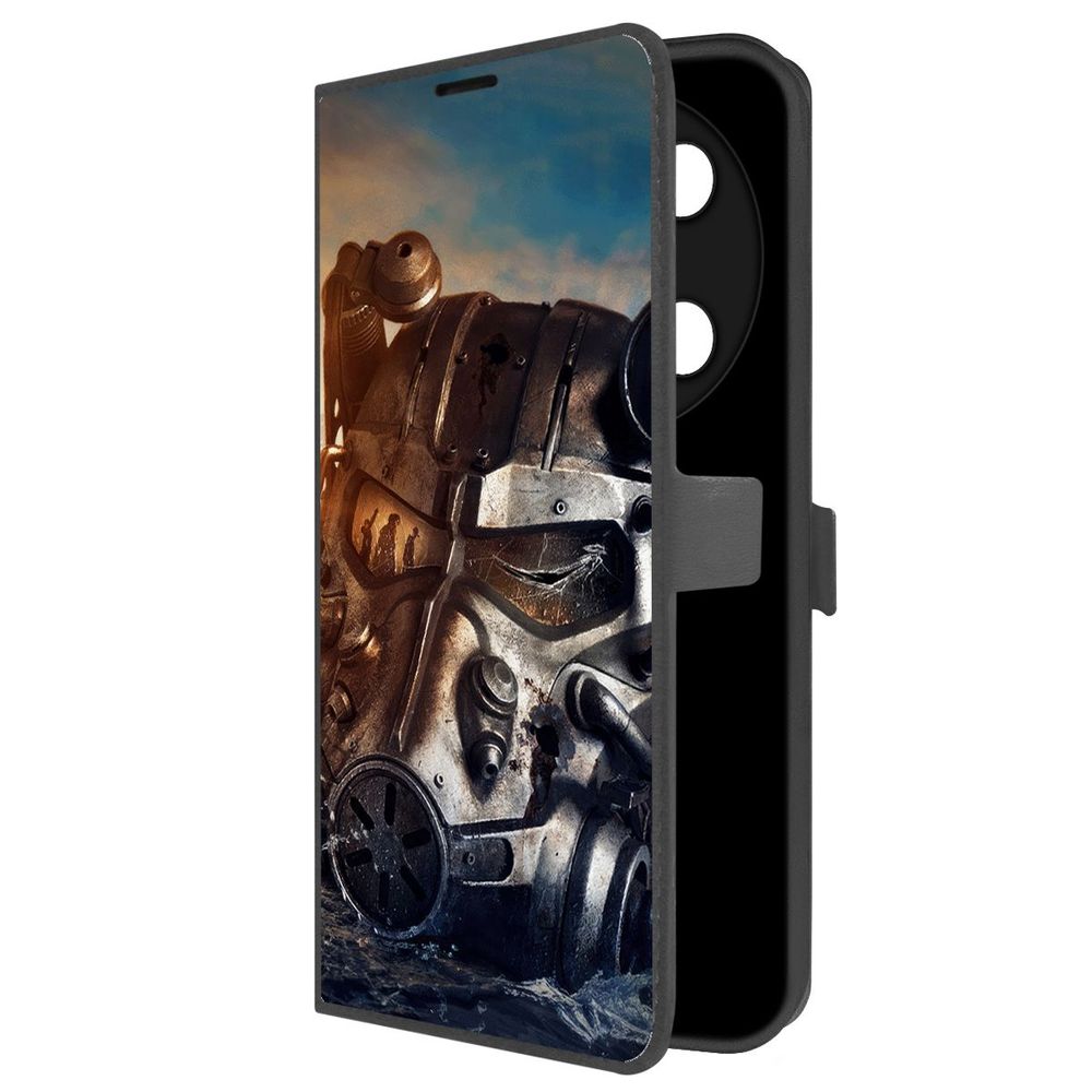 

Чехол-книжка Krutoff Eco Book для ITEL RS4 Фоллаут (Fallout) - Шлем Т-60 (черный)