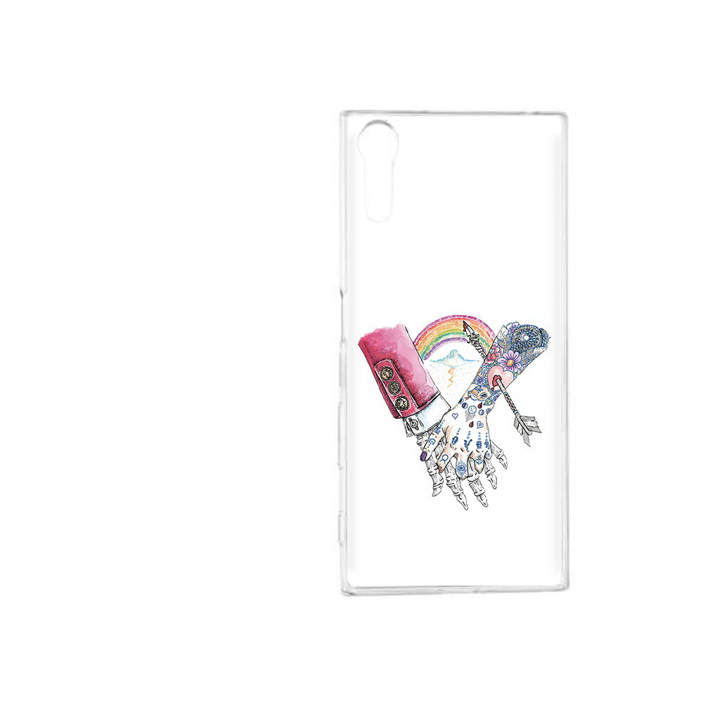 

Чехол MyPads Tocco для Sony Xperia XZ абстракция руки в татуировках, Прозрачный, Tocco