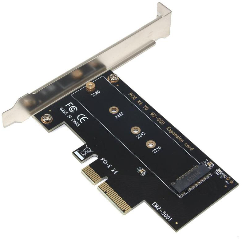 фото Переходник для жесткого диска ноутбука gsmin rt-08 ssd m.2 (ngff) key m - pci-e x4 black