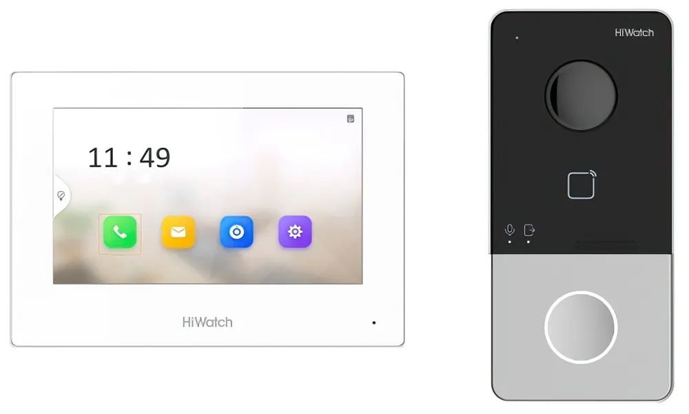 

DS-D100IKWF(B) комплект IP видеодомофона: Wi-Fi вызывная панель, Wi-Fi видеомонитор,2 блок