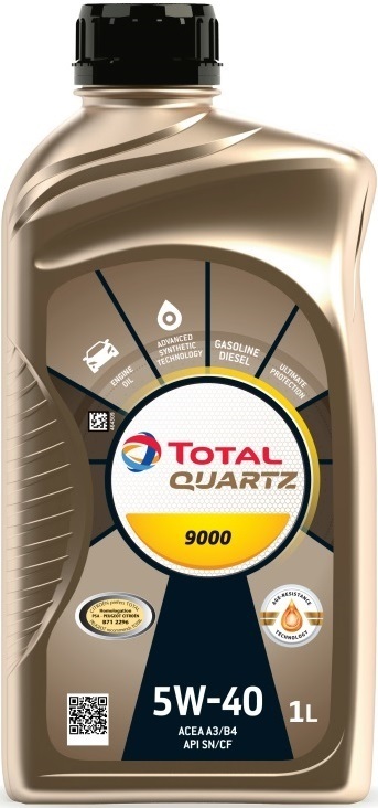 Моторное масло Total Quartz 9000 5W40, 4л