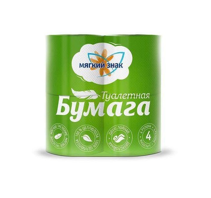 

Туалетная бумага Мягкий знак Облака, двухслойная, белая