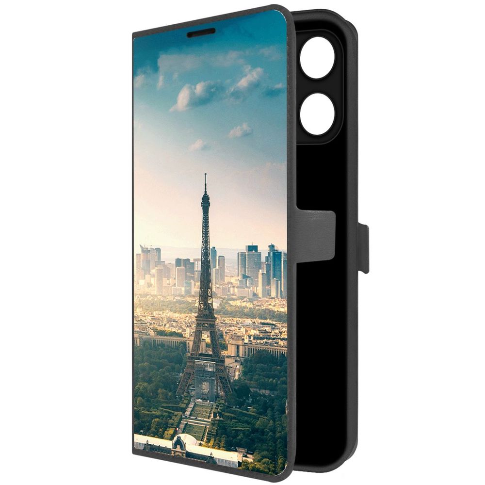 

Чехол-книжка Krutoff Eco Book для Xiaomi Poco M6 Pro 5G Франция, Эйфелева Башня (черный)
