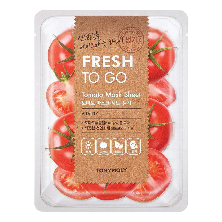 

Маска для лица Tony Moly Fresh To Go с экстрактом томата, питательная, тканевая, 22 г