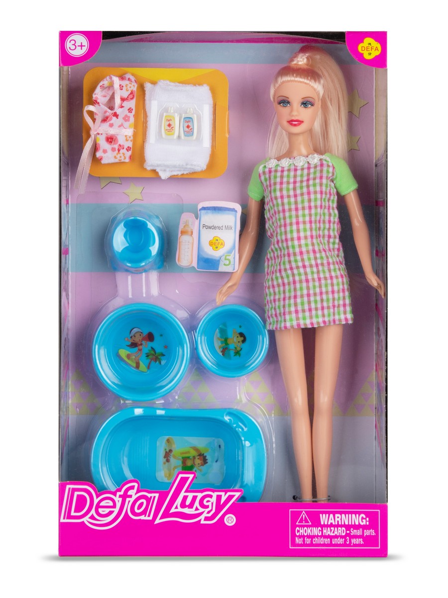 Набор с куклой Defa Lucy В ожидании ребёнка аксесс, 28 см, голубой игровой набор с куклой defa lucy кухонный гарнитур 29 см аксесс