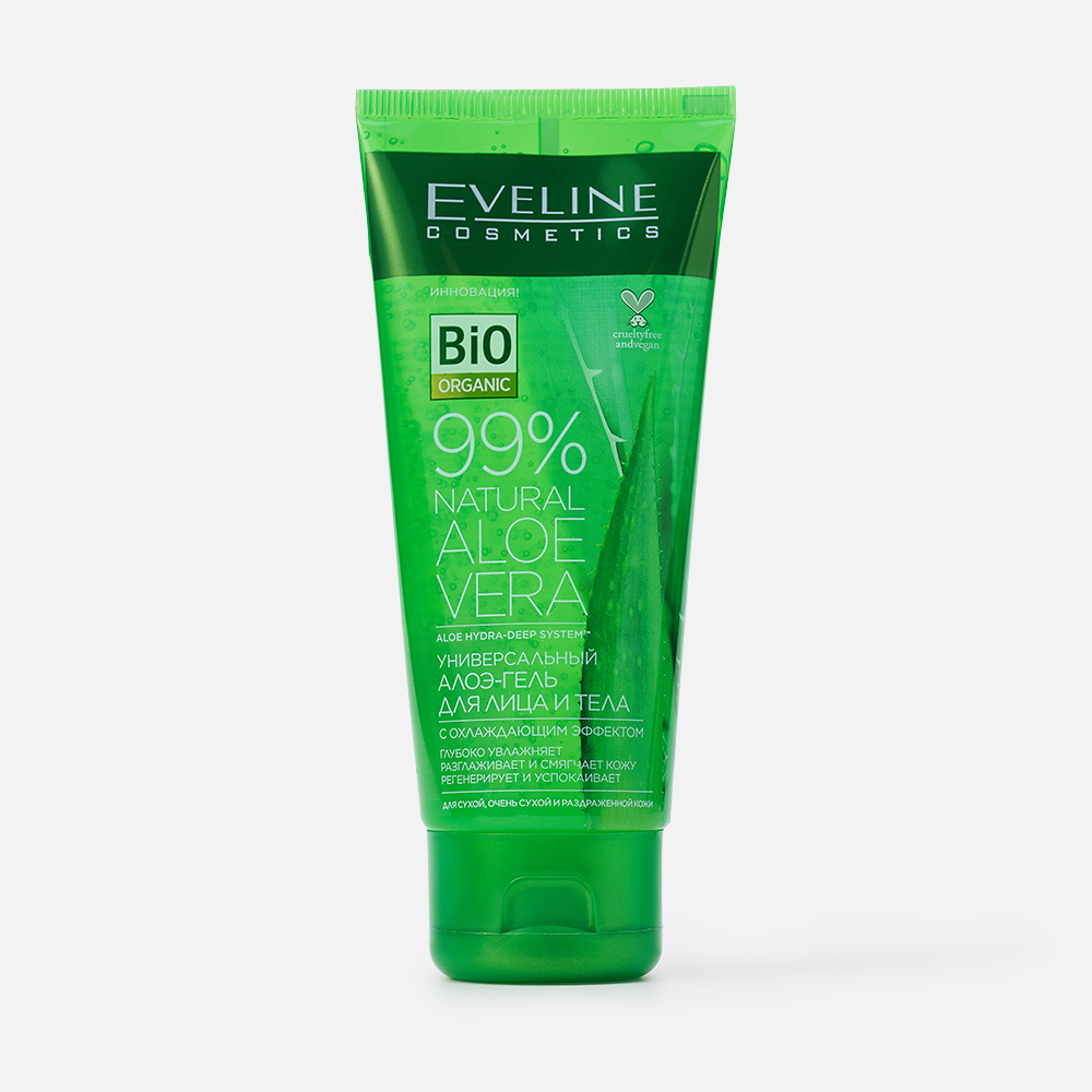 Гель для лица и тела Eveline Cosmetics универсальный, с охлаждающим эффектом, алоэ 100 мл смягчающий гель для бритья softening shaving gel