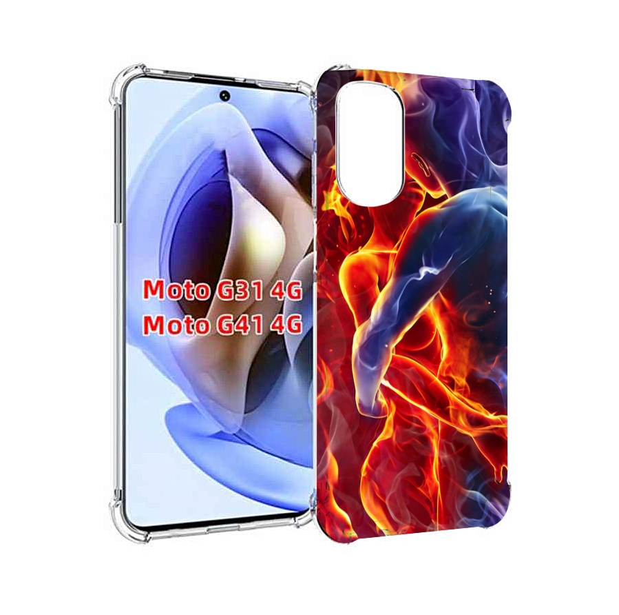 

Чехол MyPads Огонь-вода для Motorola Moto G31 4G / G41 4G, Прозрачный, Tocco