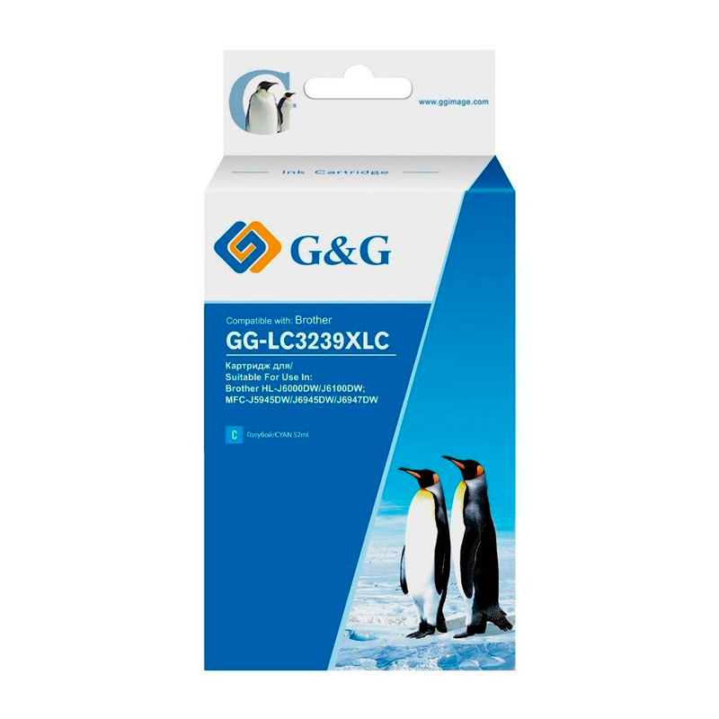 

Картридж для струйного принтера G&G (GG-LC3239XLC) голубой, совместимый