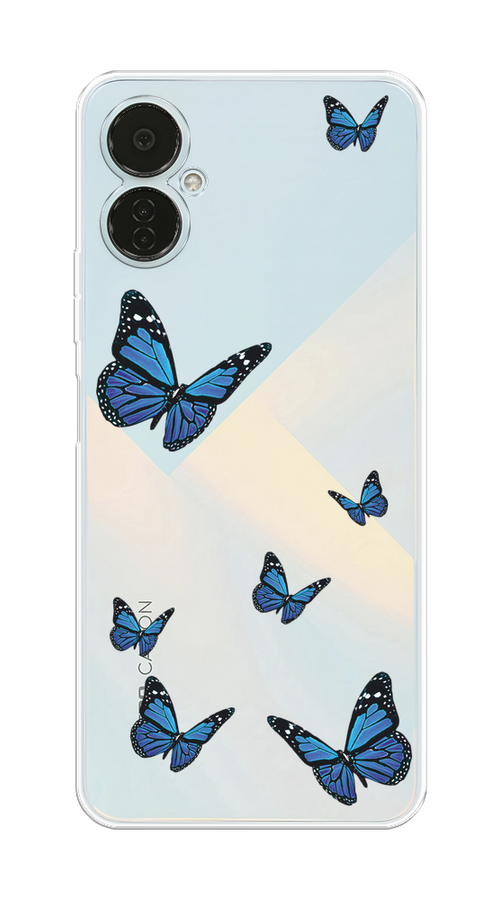 

Чехол на Tecno Camon 19 Neo "Blue butterflies", Синий;черный, 302350-1