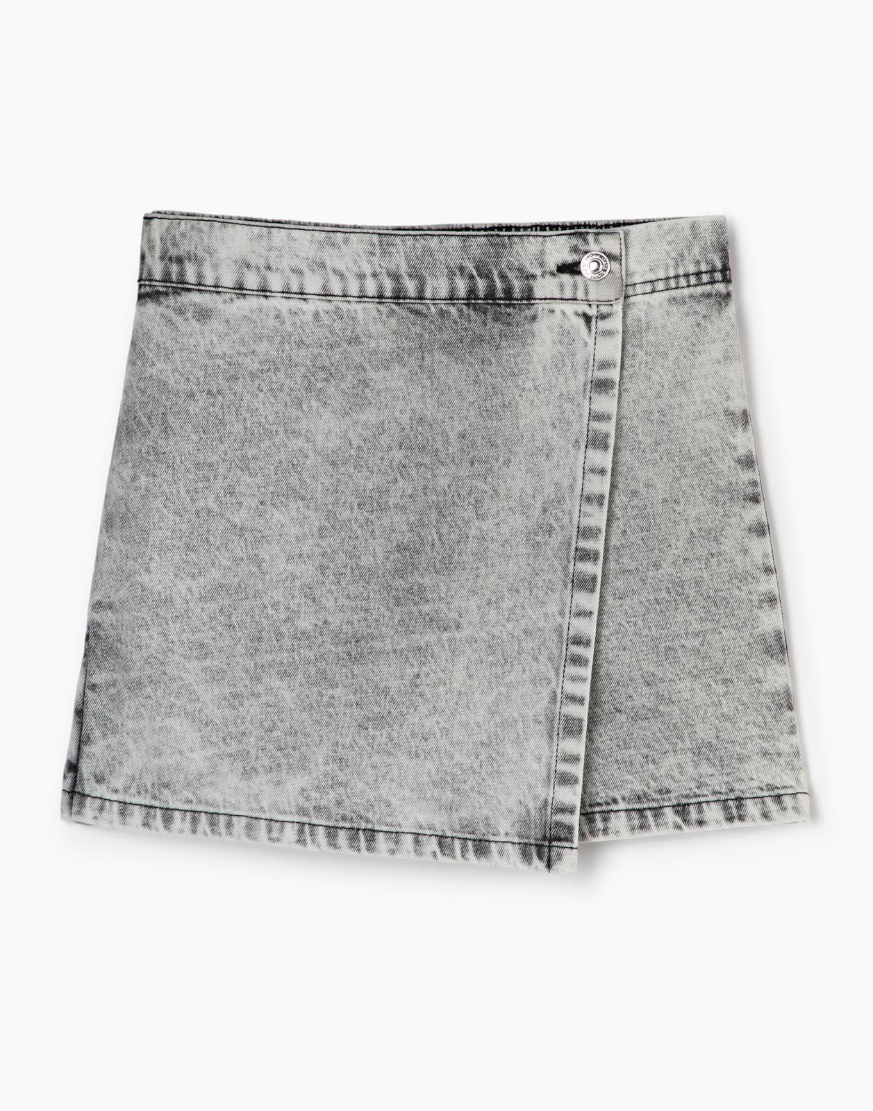 Серая джинсовая юбка-шорты для девочки р.146-152