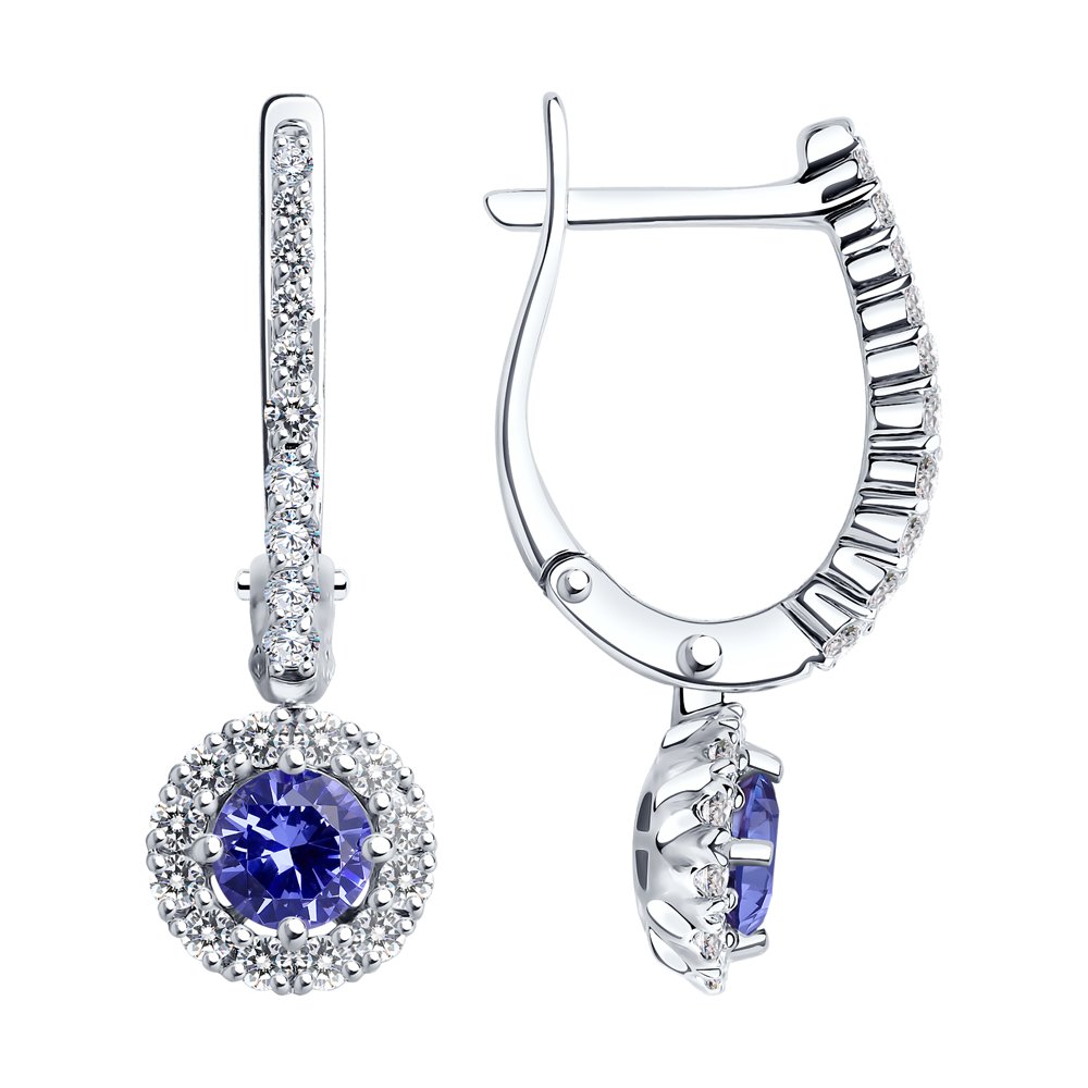 

Серьги из белого золота SOKOLOV Diamonds 6024276-3, бриллиант/танзанит, 6024276-3