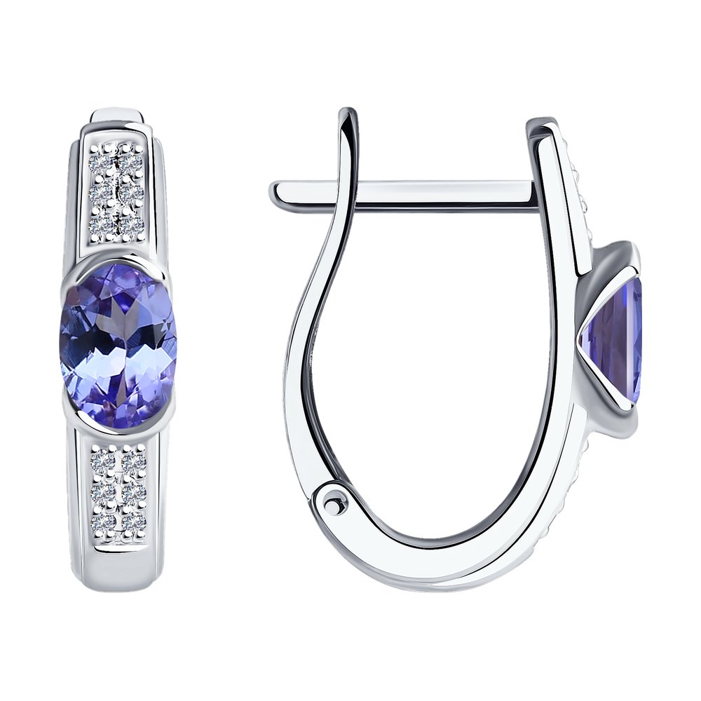 

Серьги из белого золота SOKOLOV Diamonds 6024200-3, бриллиант/танзанит, 6024200-3