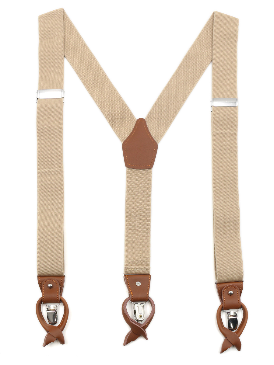 Подтяжки унисекс GENTLETEAM Suspenders-3 бежевые