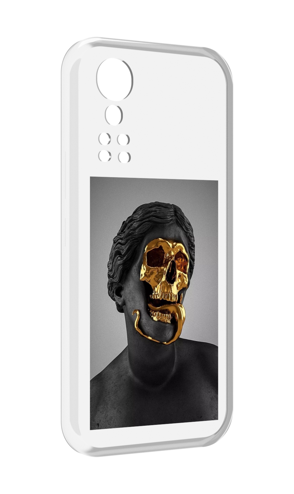 Чехол MyPads золотой череп в статуе для ZTE Axon 30 5G / Axon 30S