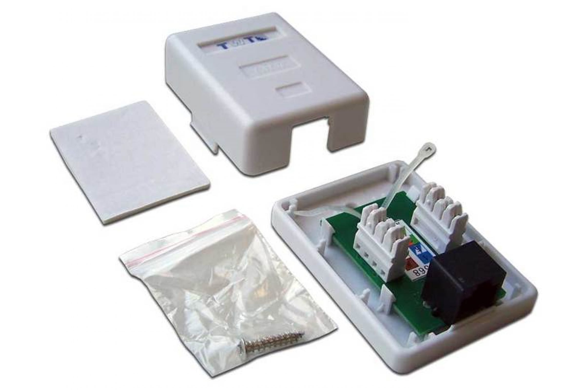 

Розетка TWT (TWT-SM1-45-WH) настенная 1 порт RJ-45 категории 5е. UTP. белая