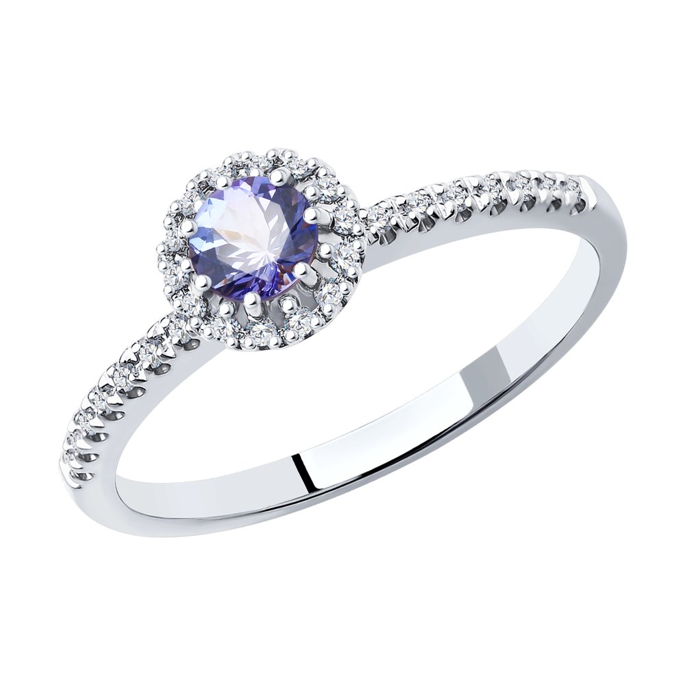 

Кольцо из золота р.  SOKOLOV Diamonds 6014186-3, бриллиант\танзанит, 6014186-3