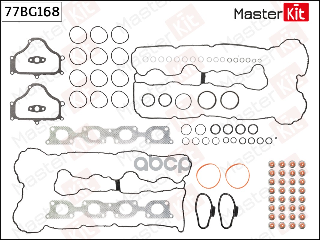 

MASTERKIT 77BG168 77BG168 77BG168 Комплект прокладок ГБЦ BMW N63B44A, N63B44B () 1шт