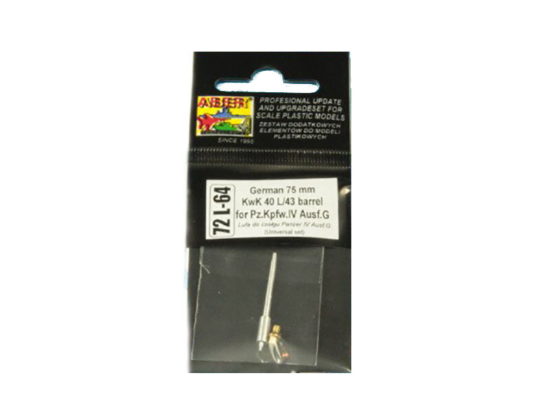 

72 L-64 Aber 1/72 German 75 mm KwK 40 L/43 barrel for Pz.Kpfw.IV Ausf.G, 72 L-64