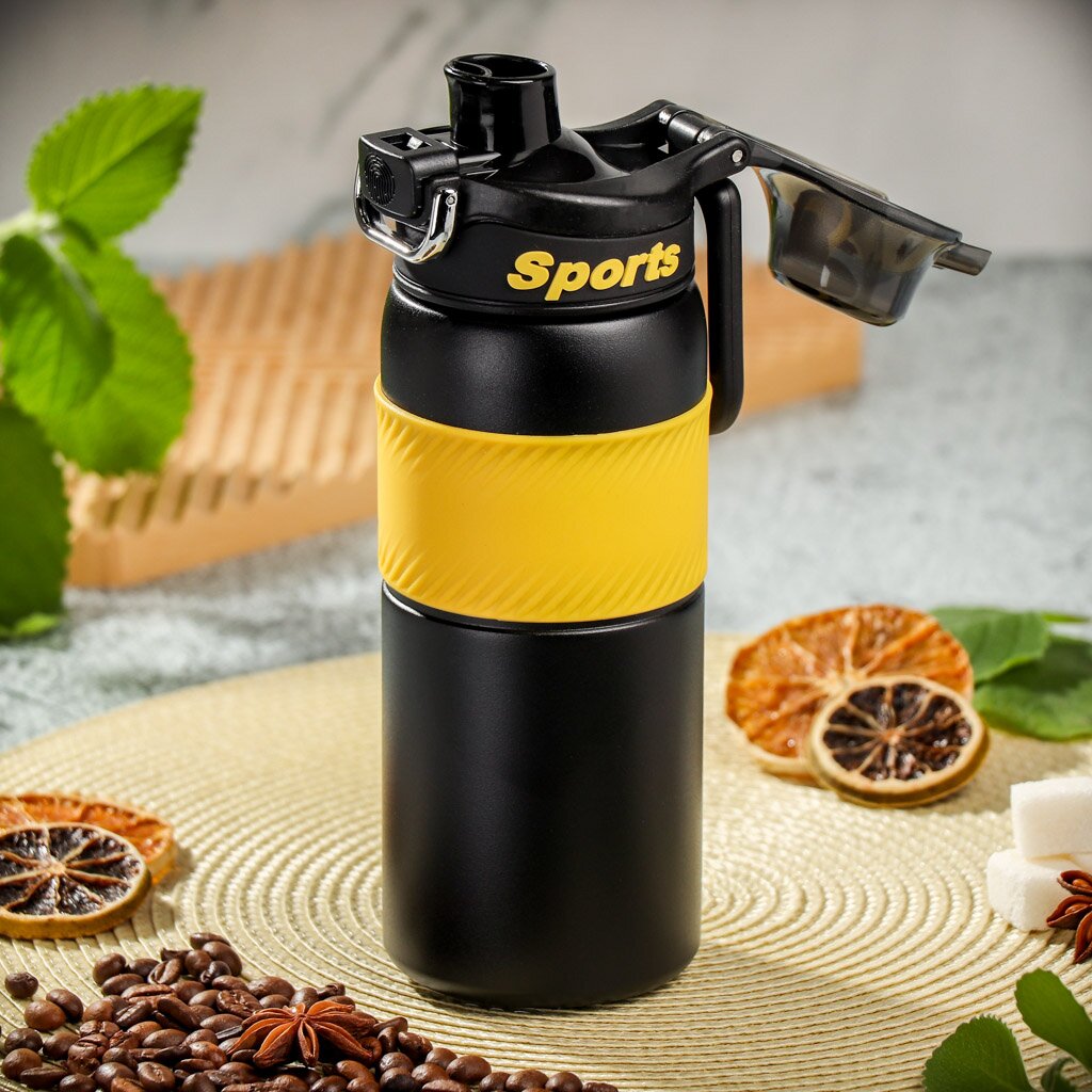

Термобутылка Sports Fresh B070071 нержавеющая сталь 0.5 л желтая, Желтый, Sports Fresh