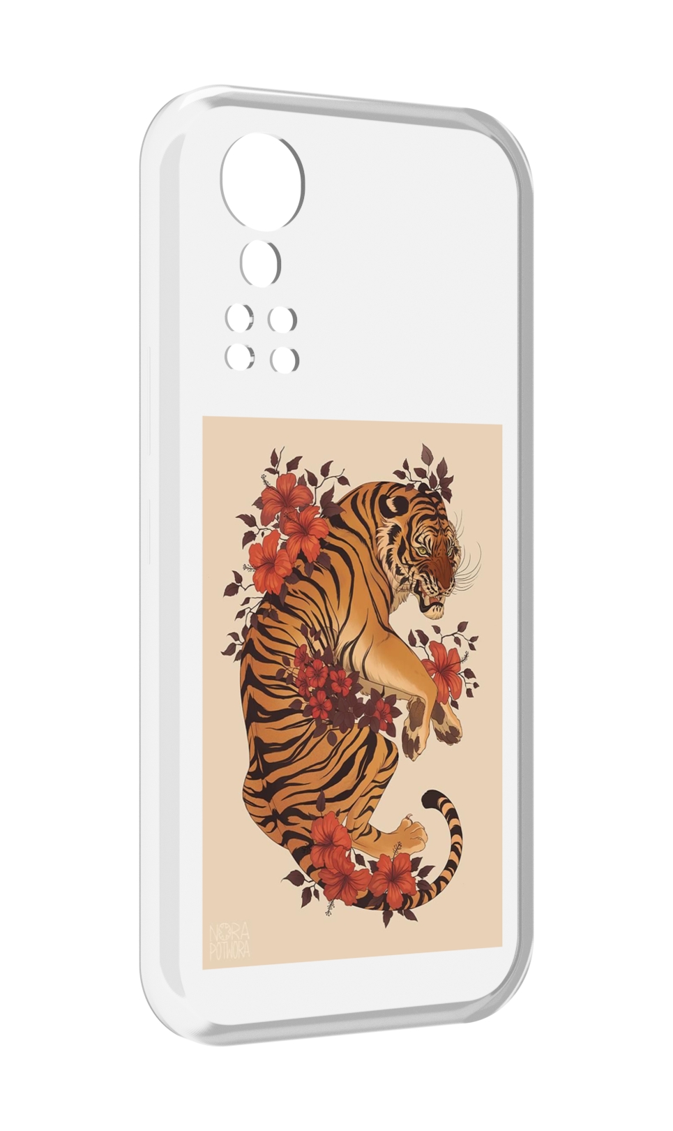 

Чехол MyPads злой-тигр-с-цветами для ZTE Axon 30 5G / Axon 30S, Прозрачный, Tocco