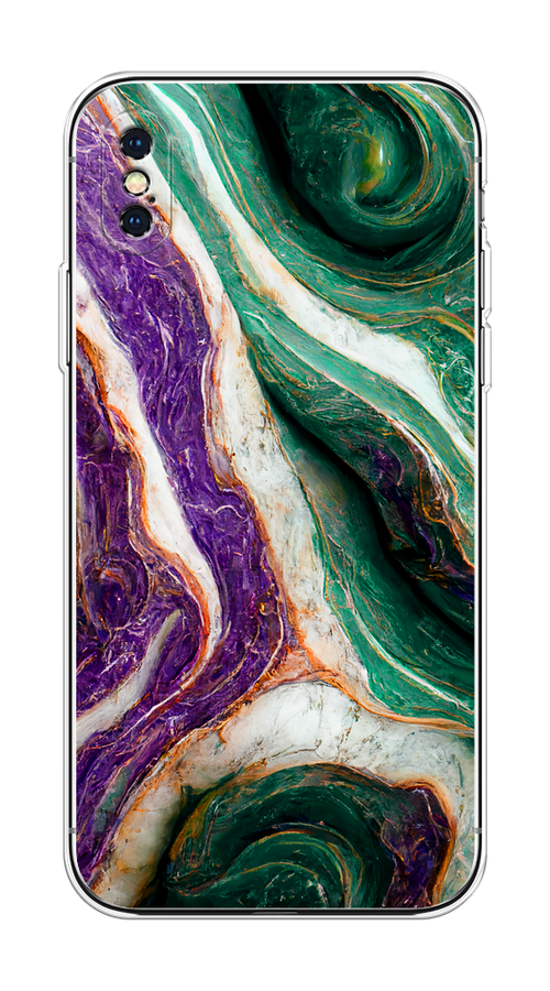 

Чехол на Apple iPhone XS Max "Фиолетово-зеленый мрамор", Зеленый;фиолетовый, 11950-1