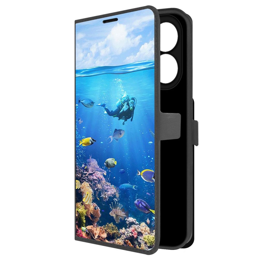 

Чехол-книжка Krutoff Eco Book для Xiaomi Redmi Note 13 4G Австралия, Большой Барьерный Риф, Черный