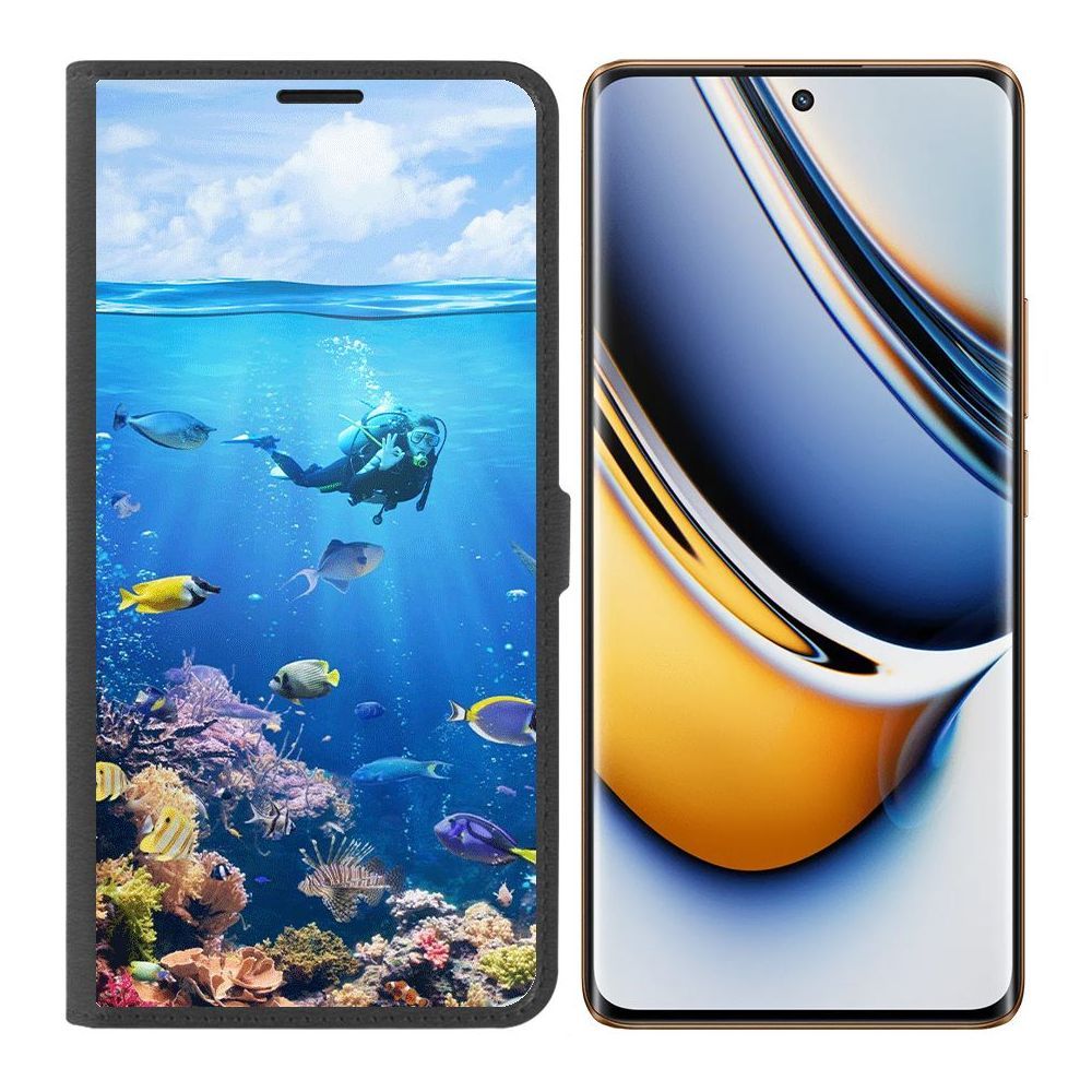 

Чехол-книжка Krutoff Eco Book для Realme 11 Pro+ Австралия, Большой Барьерный Риф (черный)