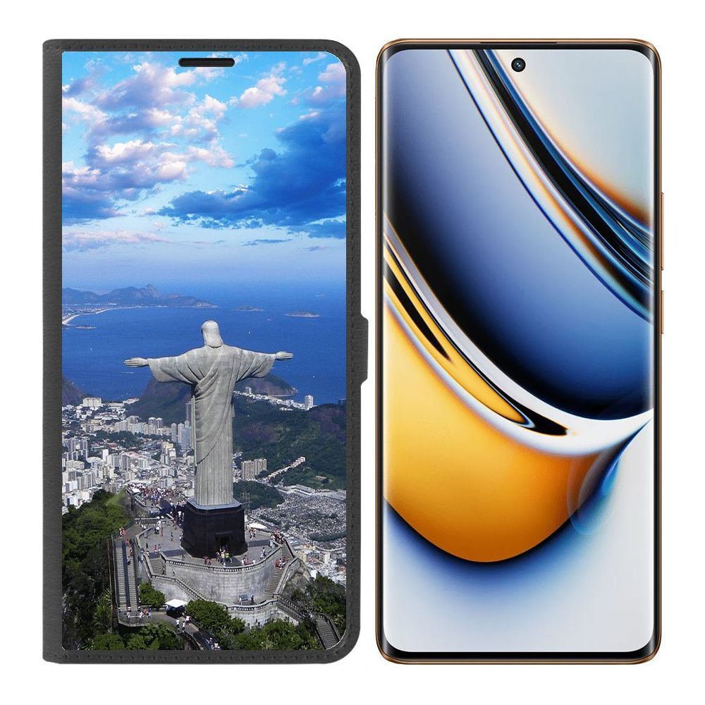 

Чехол-книжка Krutoff Eco Book для Realme 11 Pro+ Бразилия, Статуя Христа (черный)