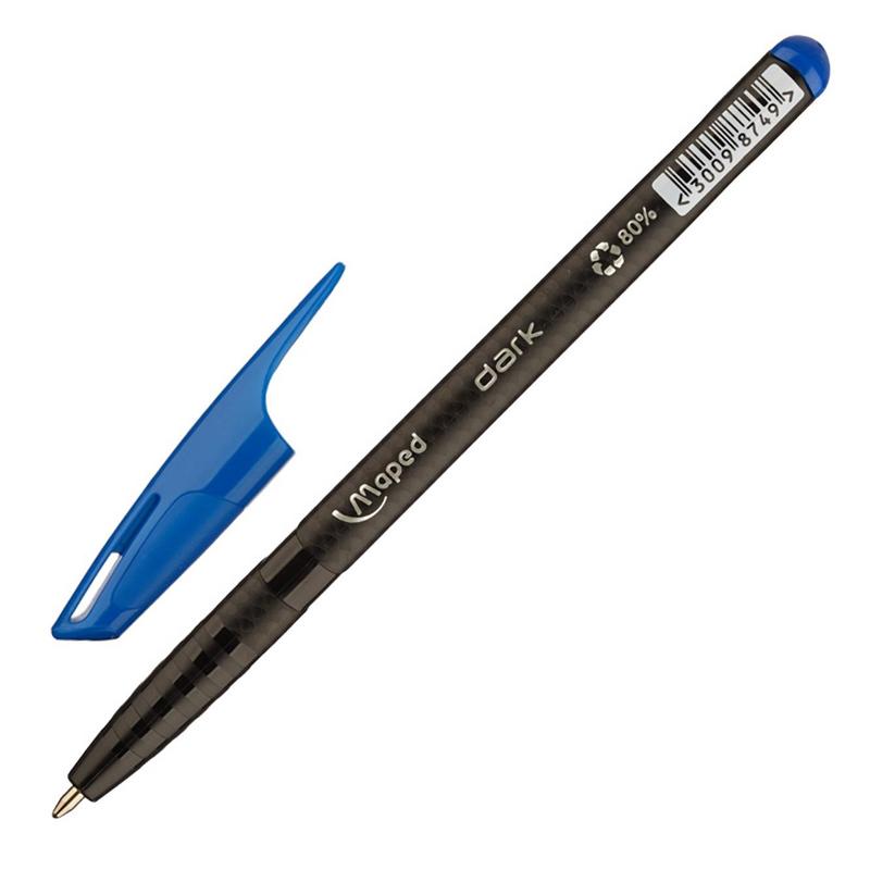Ручка шариковая неавтоматическая MAPED GREEN DARK треуг.корп карбон.0,6 син