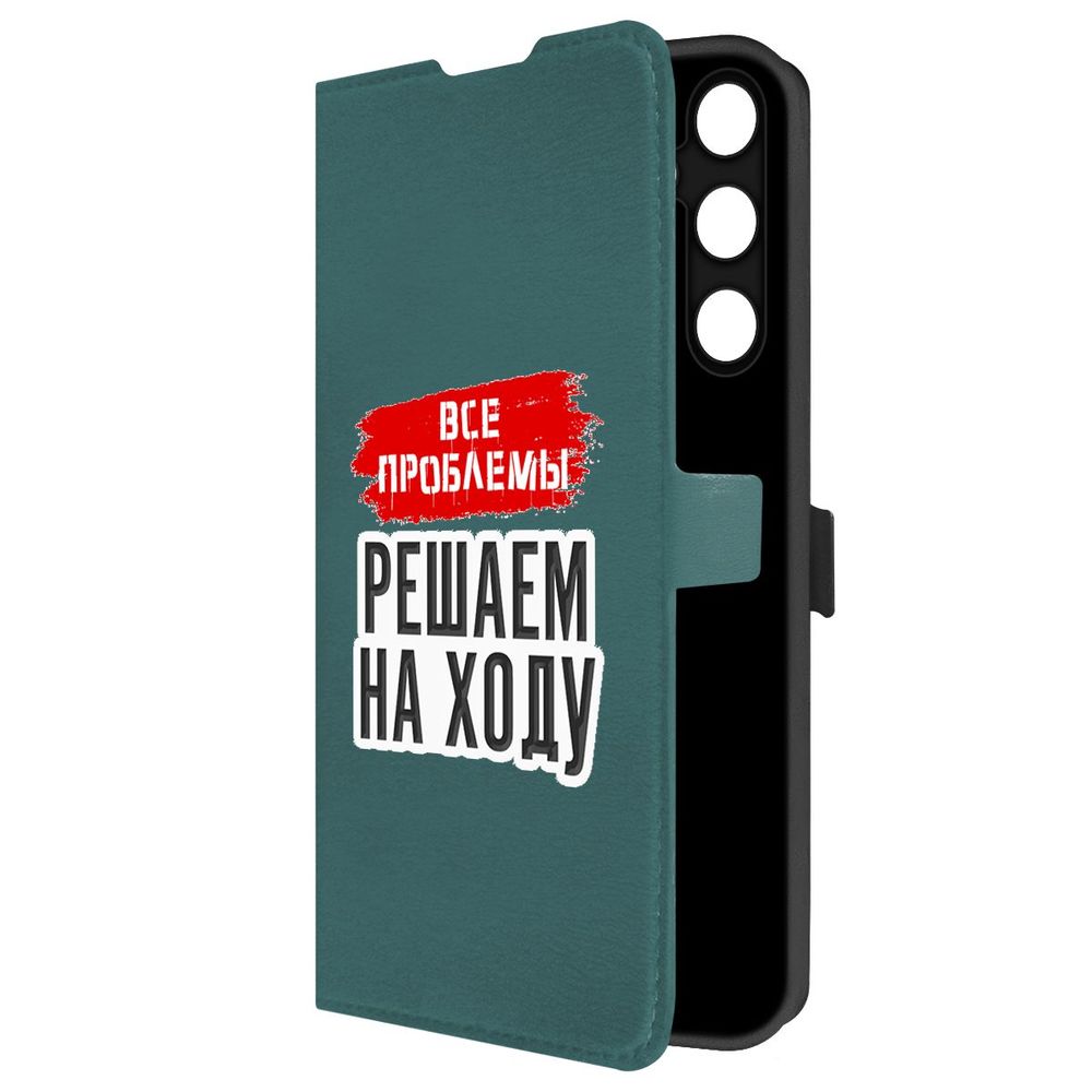 

Чехол-книжка Krutoff Eco Book для Samsung Galaxy A35 5G (A356) Все проблемы решаем на ходу, Зеленый