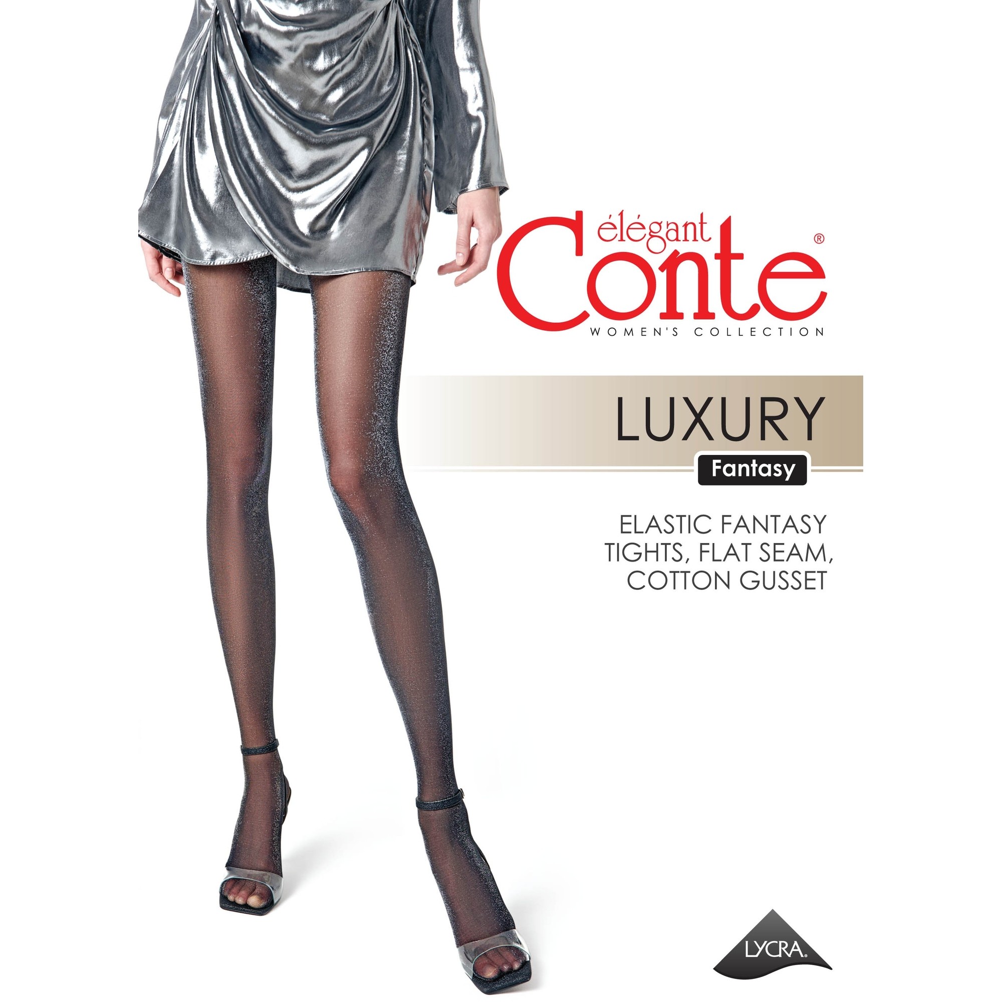 

Колготки женские Conte Elegant FANTASY LUXURY серые 4, Серый, FANTASY LUXURY