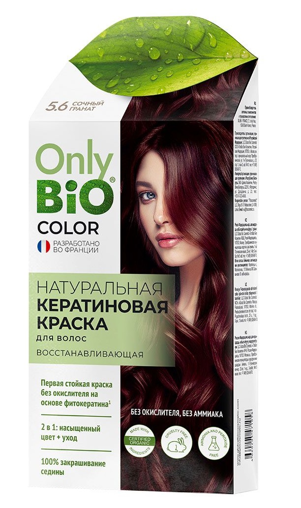 фото Краска для волос фитокосметик only bio color 5.6 сочный гранат, 50 мл fito косметик