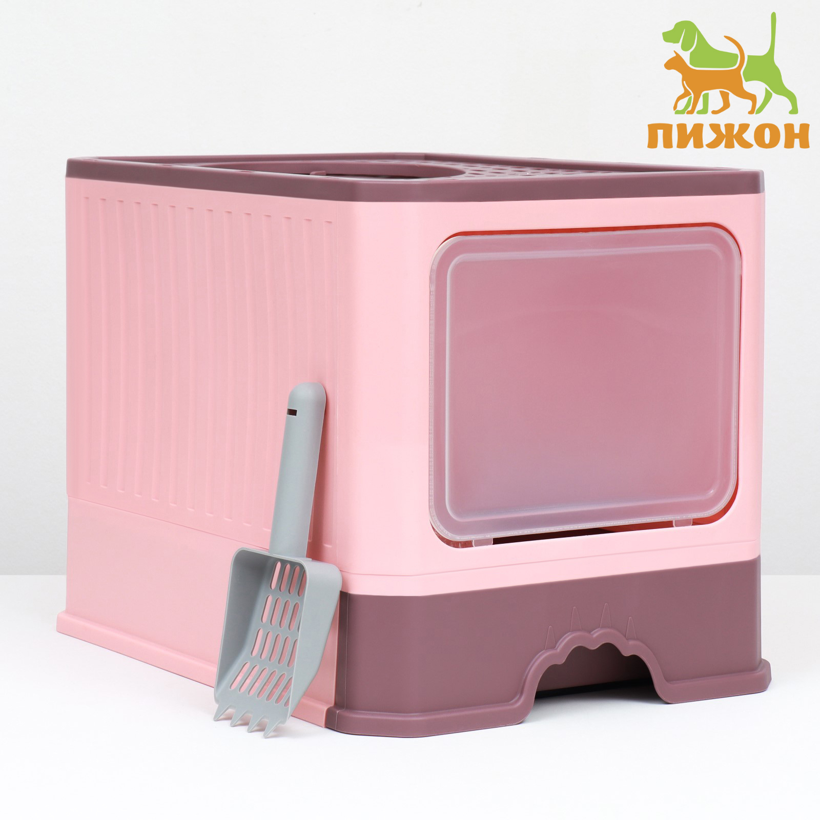 

Туалет для кошек Пижон, закрытый, Бордовый, пластик, 50 х 40 х 40 см, Коричневый;красный