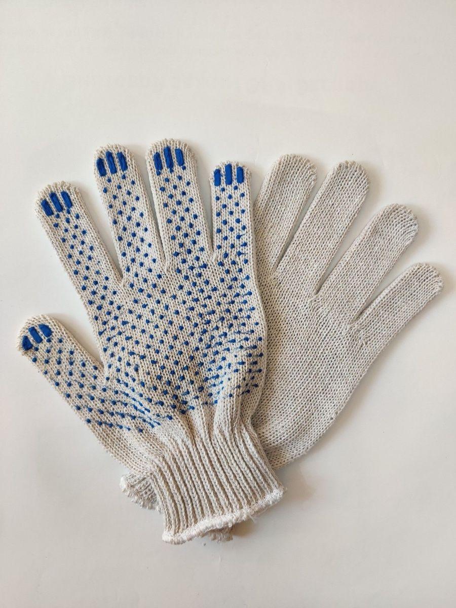 Перчатки хозяйственные х/б с ПВХ 5 ниток 7,5 класс (5пар) зимние рабочие утепленные перчатки с обливом tegera 683а 10