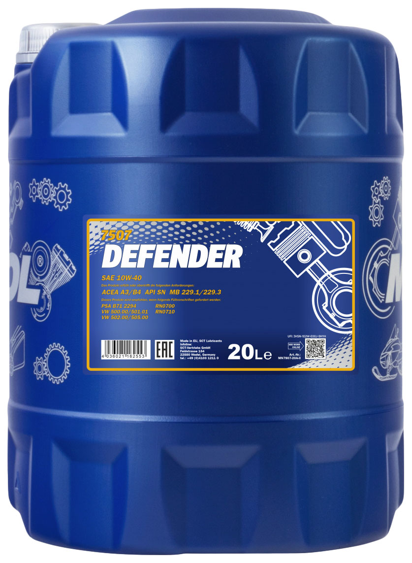 Моторное масло MANNOL DEFENDER 10W40 20л