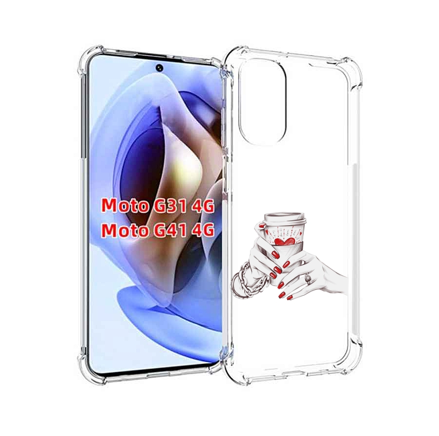 

Чехол MyPads Любовный-стакан для Motorola Moto G31 4G / G41 4G, Прозрачный, Tocco