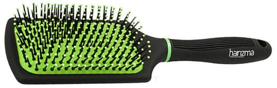 Щётка массажная-лопата Harizma большая ECO brush черно-зеленая h10610