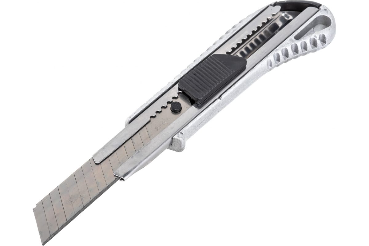 Нож со сменным лезвием, алюминиевый корпус, 18 мм