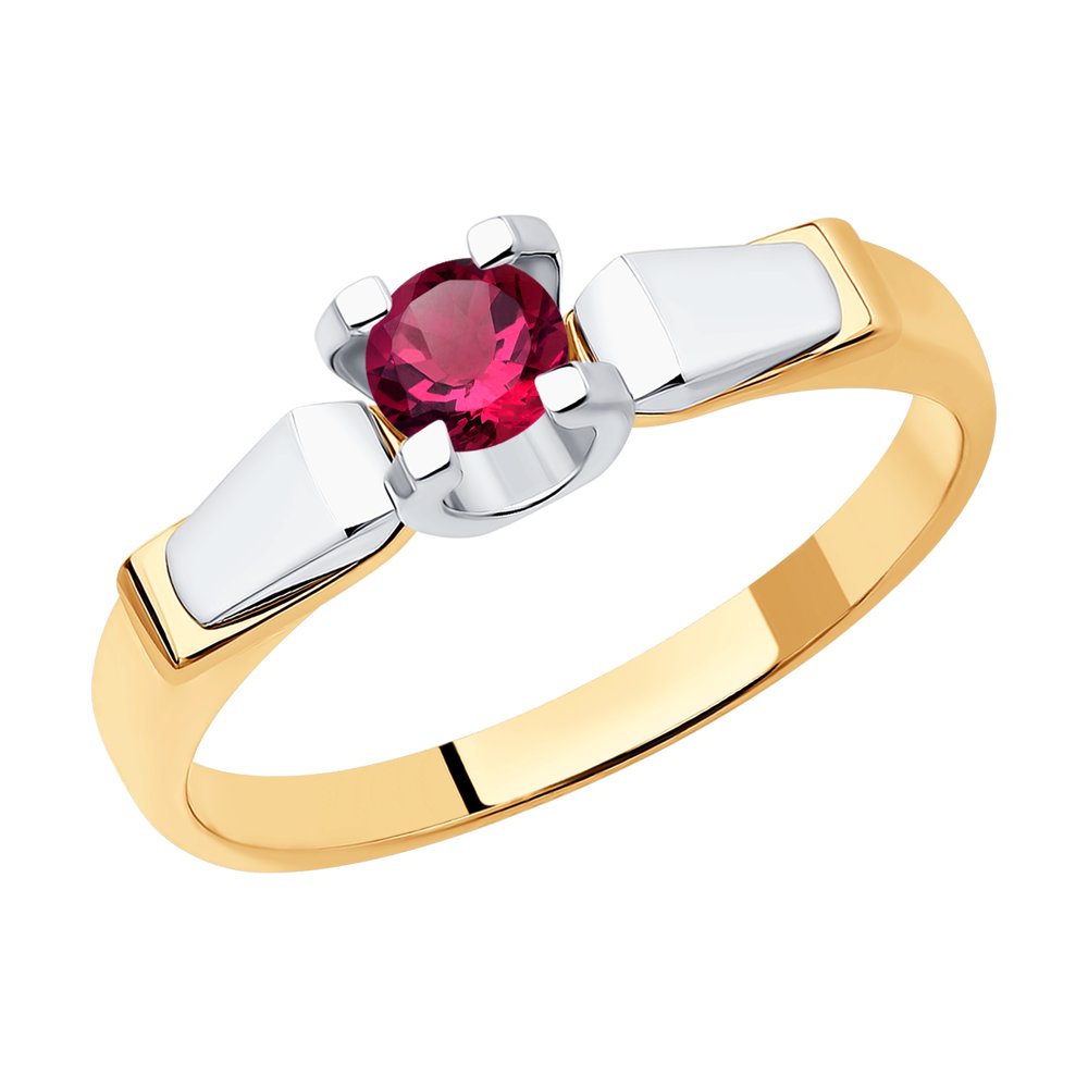 

Кольцо из комбинированного золота с рубином р. 17 SOKOLOV Diamonds 4010674, 4010674