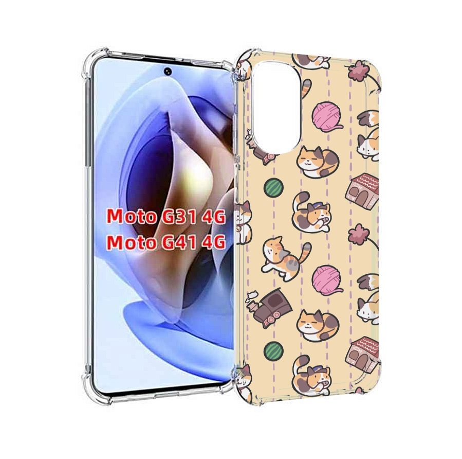 

Чехол MyPads Котики-клубочки для Motorola Moto G31 4G / G41 4G, Прозрачный, Tocco