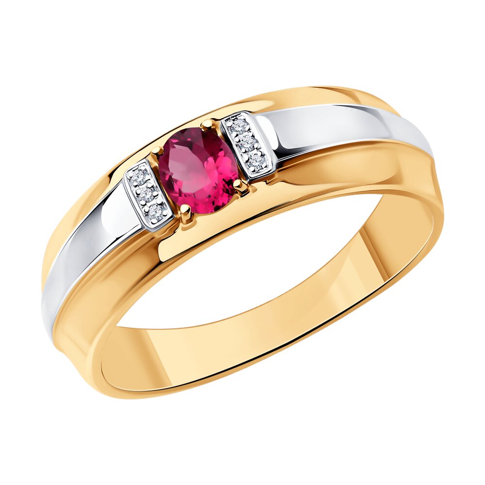 

Кольцо из красного золота с бриллиантом/рубином р. , SOKOLOV Diamonds 4010614, 4010614