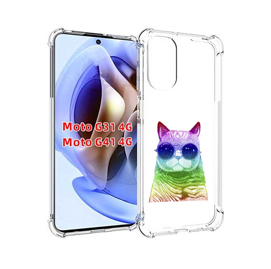 

Чехол MyPads Кот в очках для Motorola Moto G31 4G / G41 4G, Прозрачный, Tocco