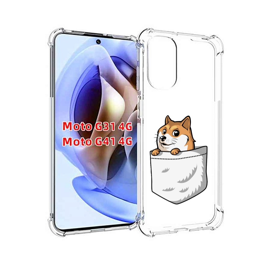 

Чехол MyPads Корги в кармане для Motorola Moto G31 4G / G41 4G, Прозрачный, Tocco