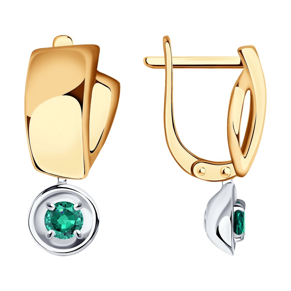 

Серьги из комбинированного золоа SOKOLOV Diamonds 3020497, изумруд, 3020497
