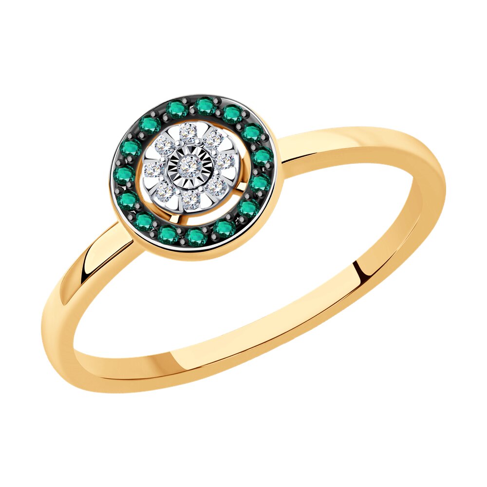 

Кольцо из комбинированного золота с бриллиантом/изумрудом р.  SOKOLOV Diamonds 3010626, 3010626